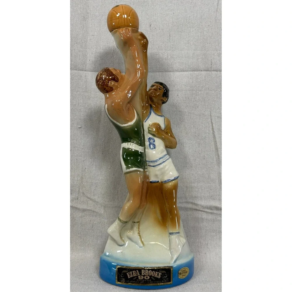 Vintage 1974 Ezra Brooks Basketball Decanter Heritage China Empty 16in TH-2